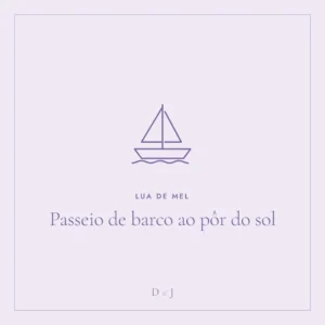 Ilustração do presente: Passeio de barco ao pôr do sol